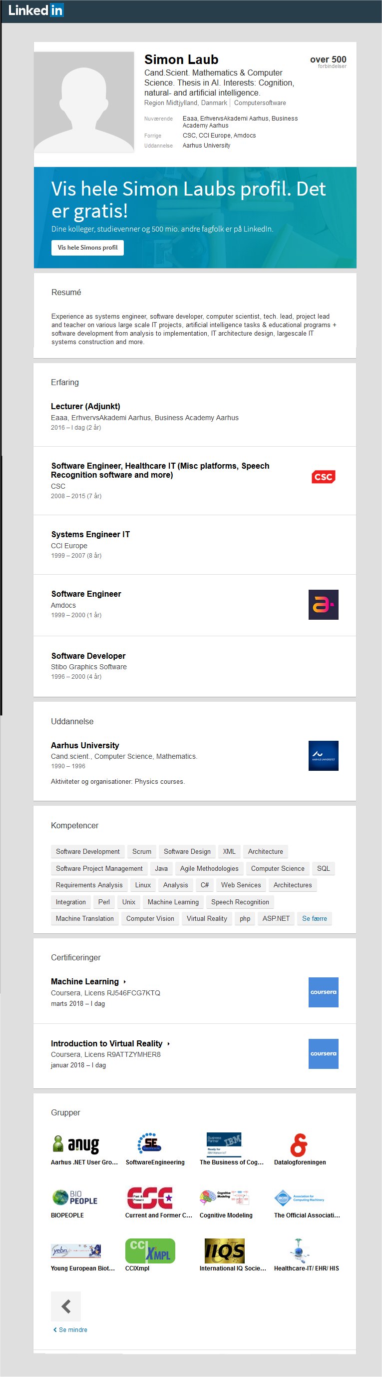 Linkedin Page
