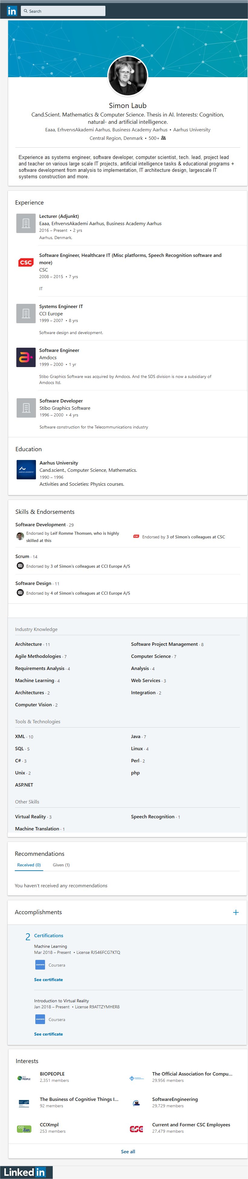Linkedin Page