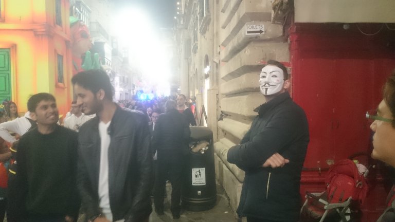 Guy Fawkes. Maltese Carnival. Valletta, Malta.