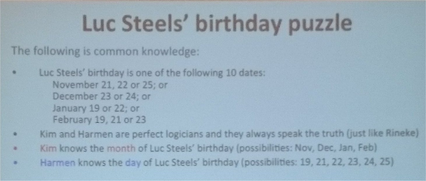 Luc Steels birthday puzzle. Icaart 2020. Valletta, Malta.