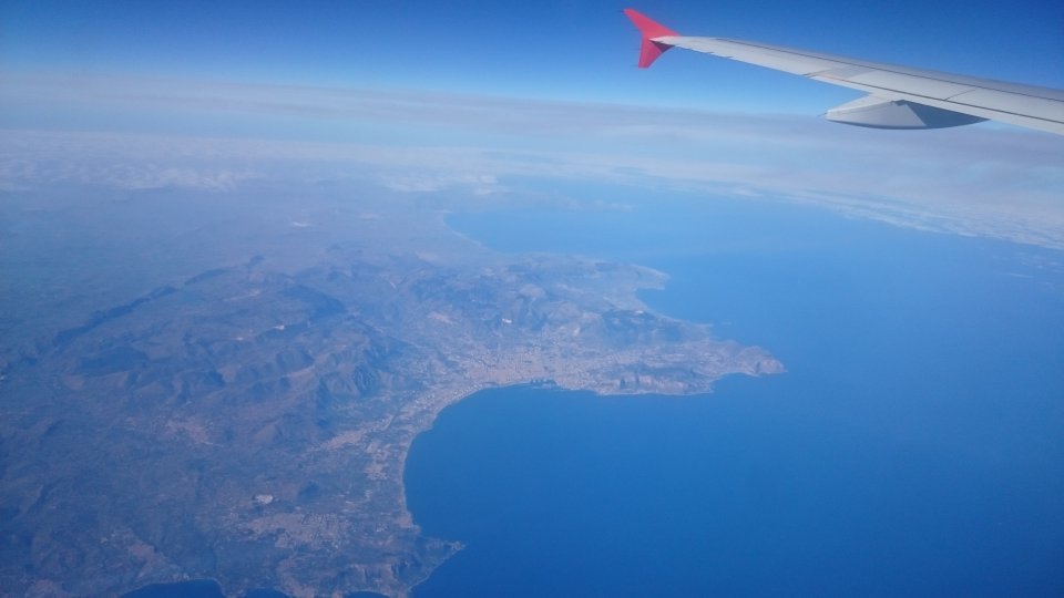 Flight over Palermo, Sicily.