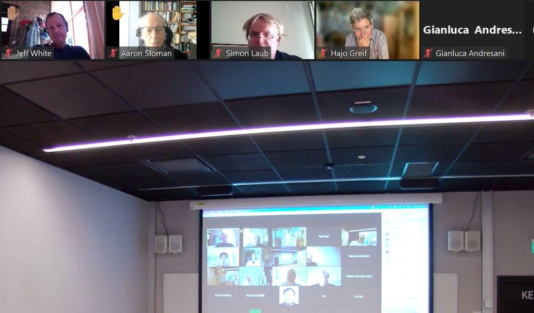 Zoom conference call, Gordana Dodig Crnkovic talk. Jeff White, Aaron Sloman, Hajo Greif.