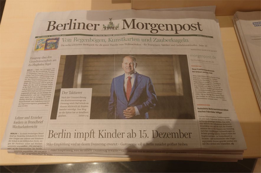 Morgenpost. Olaf Scholz sworn in as Germanys new chancellor.