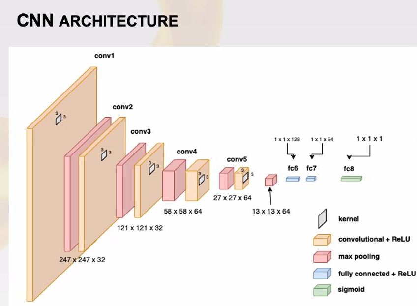 Convolutional neural net used in this task.