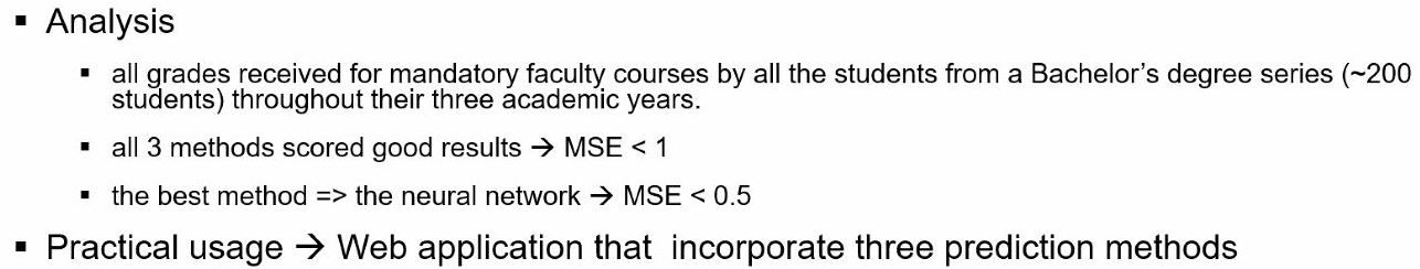 Grade based Study Recommender system results