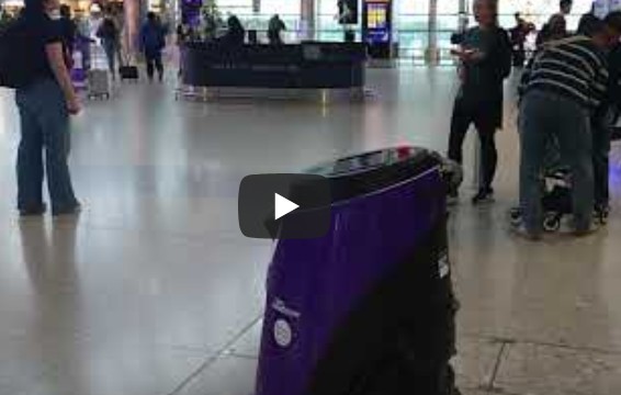 Youtube. Heathrow airport. Cleaning robot. September 2025.