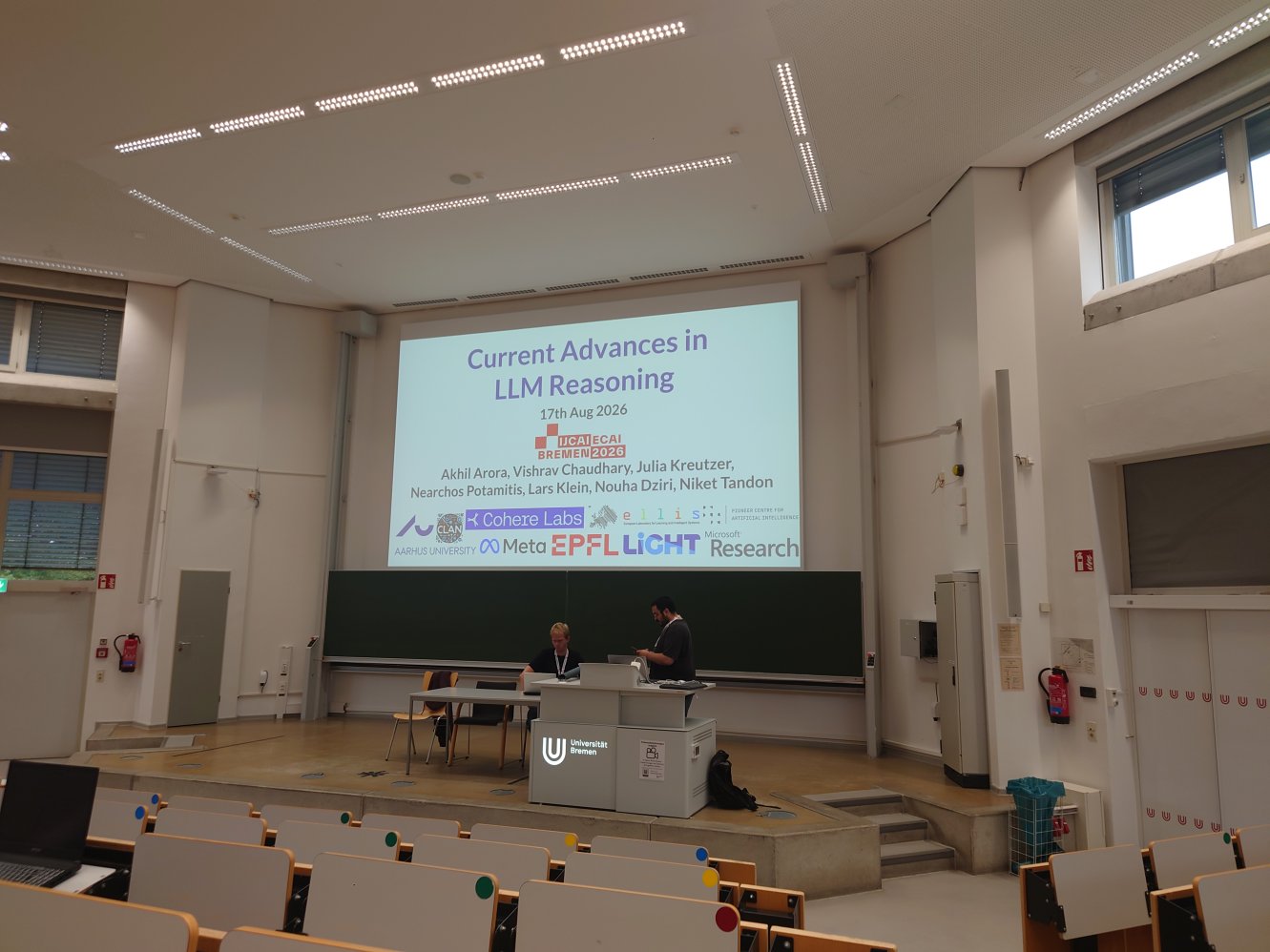 LLM Reasoning Tutorial. Bremen, Germany. August 2026.