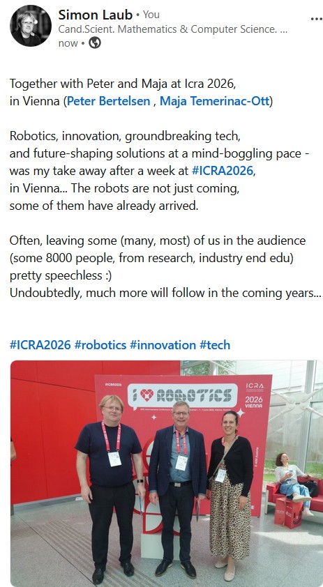 Linkedin Post. Icra 2026, Vienna.